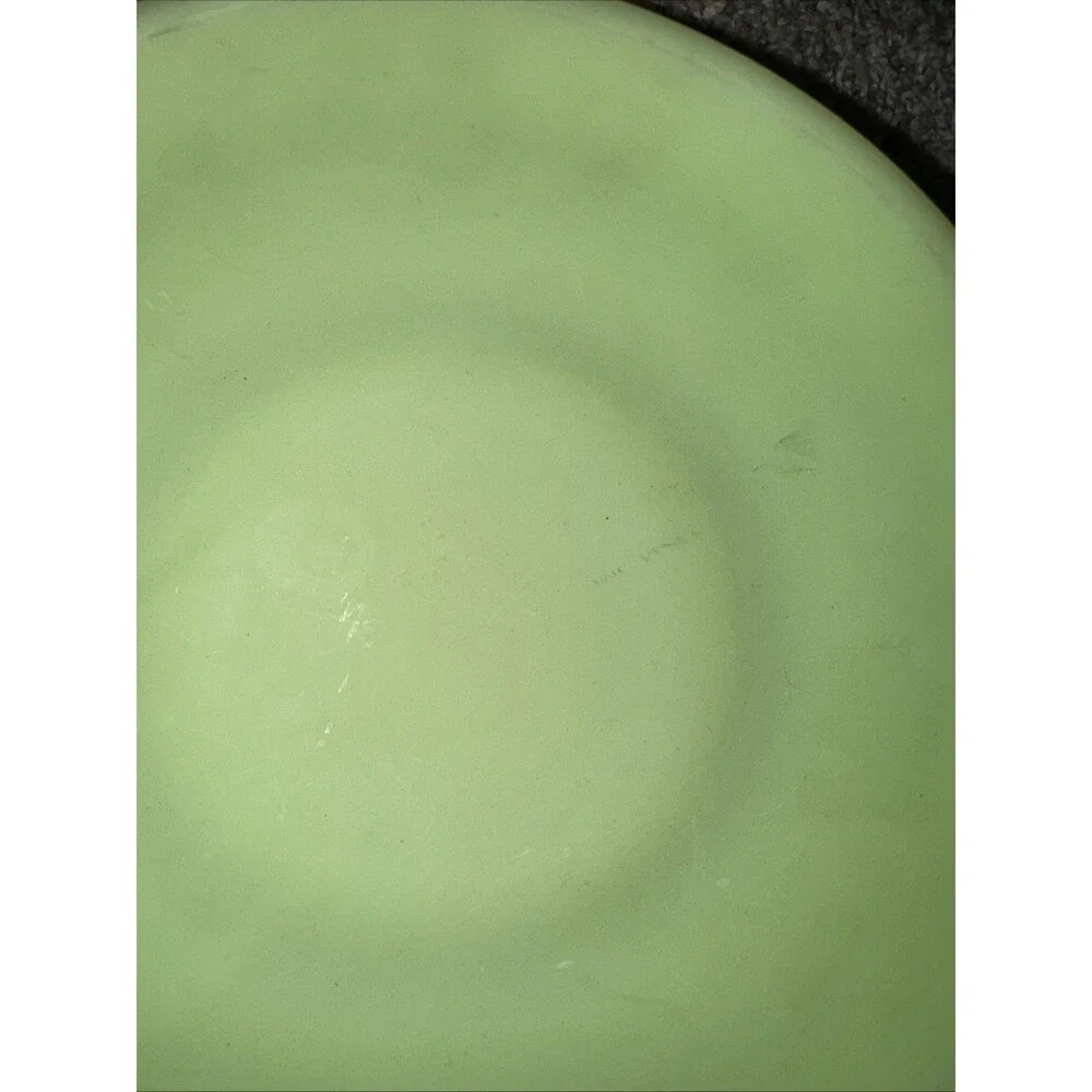 Vintage Fenton Glass Hobnail Bowl Satin Green Yellow Dish Stamped 5.5”